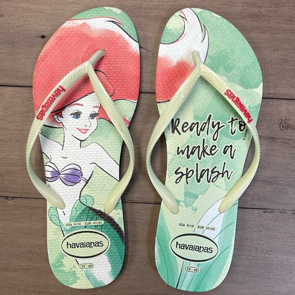 Havaianas Ariel Mint Green Coral Flip Flops